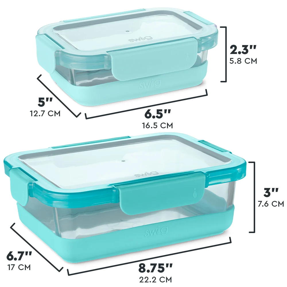 Aqua 3pc Glass Food Storage Large Set - Image 4