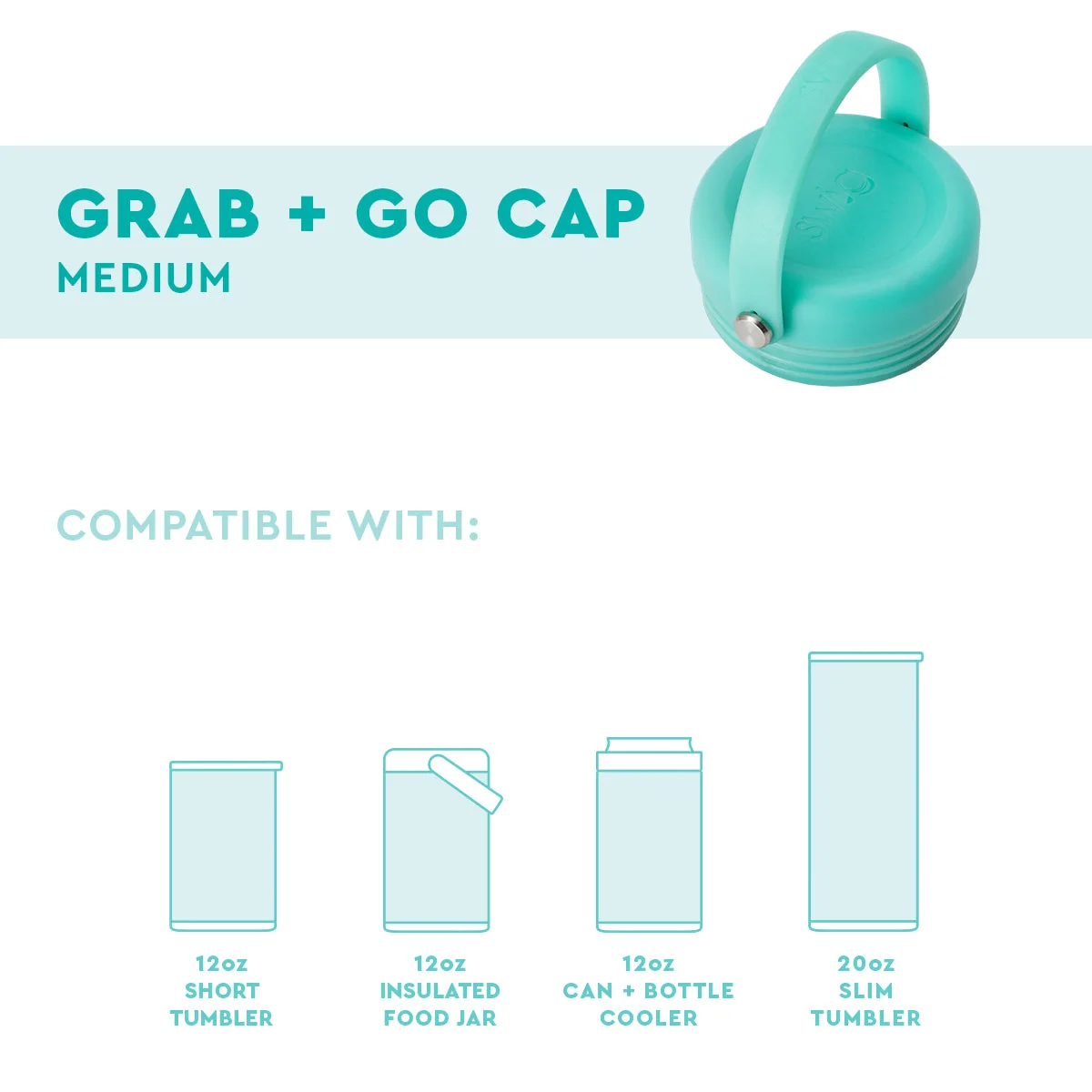 Aqua Grab + Go Cap 12oz Short Tumbler - Image 3