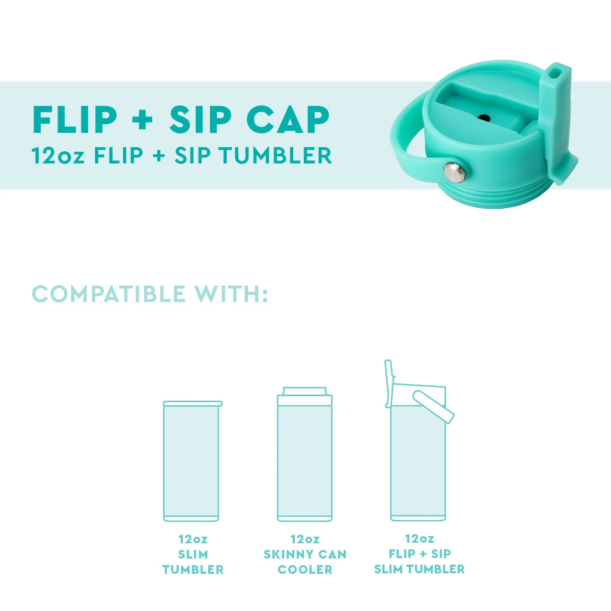 Black Flip + Sip Cap 12oz Slim Tumbler - Image 4