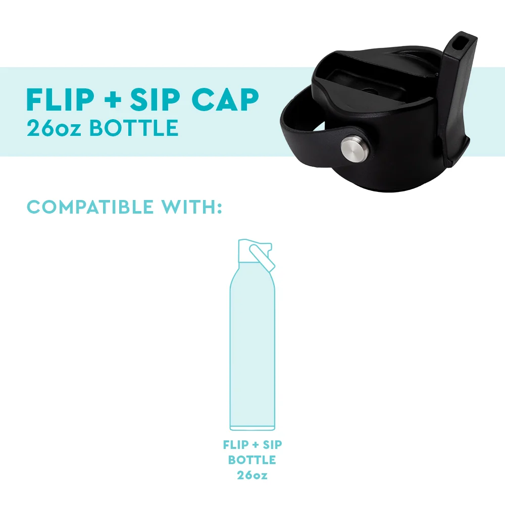 Black Flip + Sip Cap 26oz Bottle - Image 4