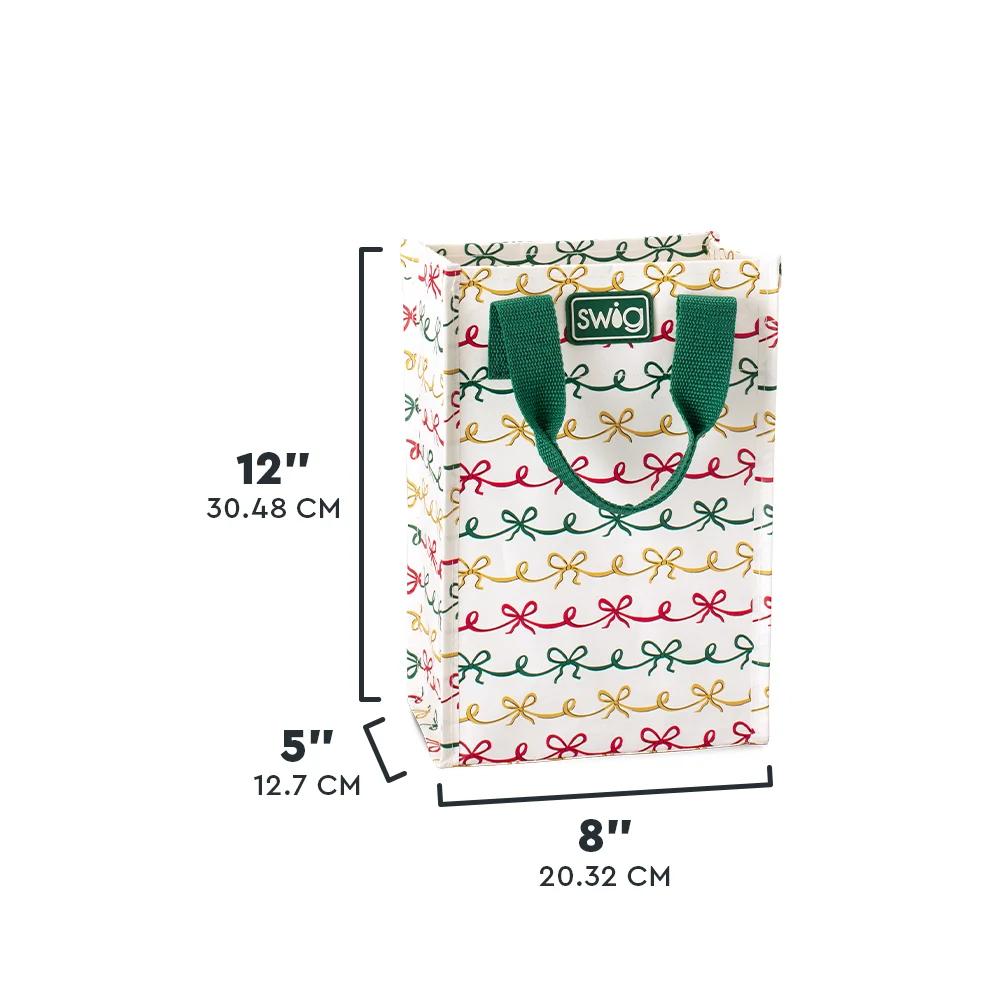 Christmas Bows Tall Reusable Gift Bag - Image 3