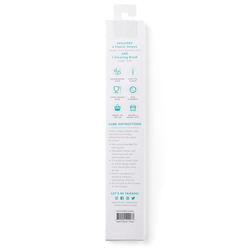 Confetti + Pink Reusable Straw Set - Image 4