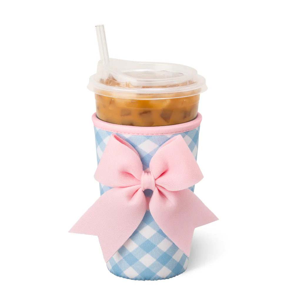 Gingham Medium Iced Cup Coolie