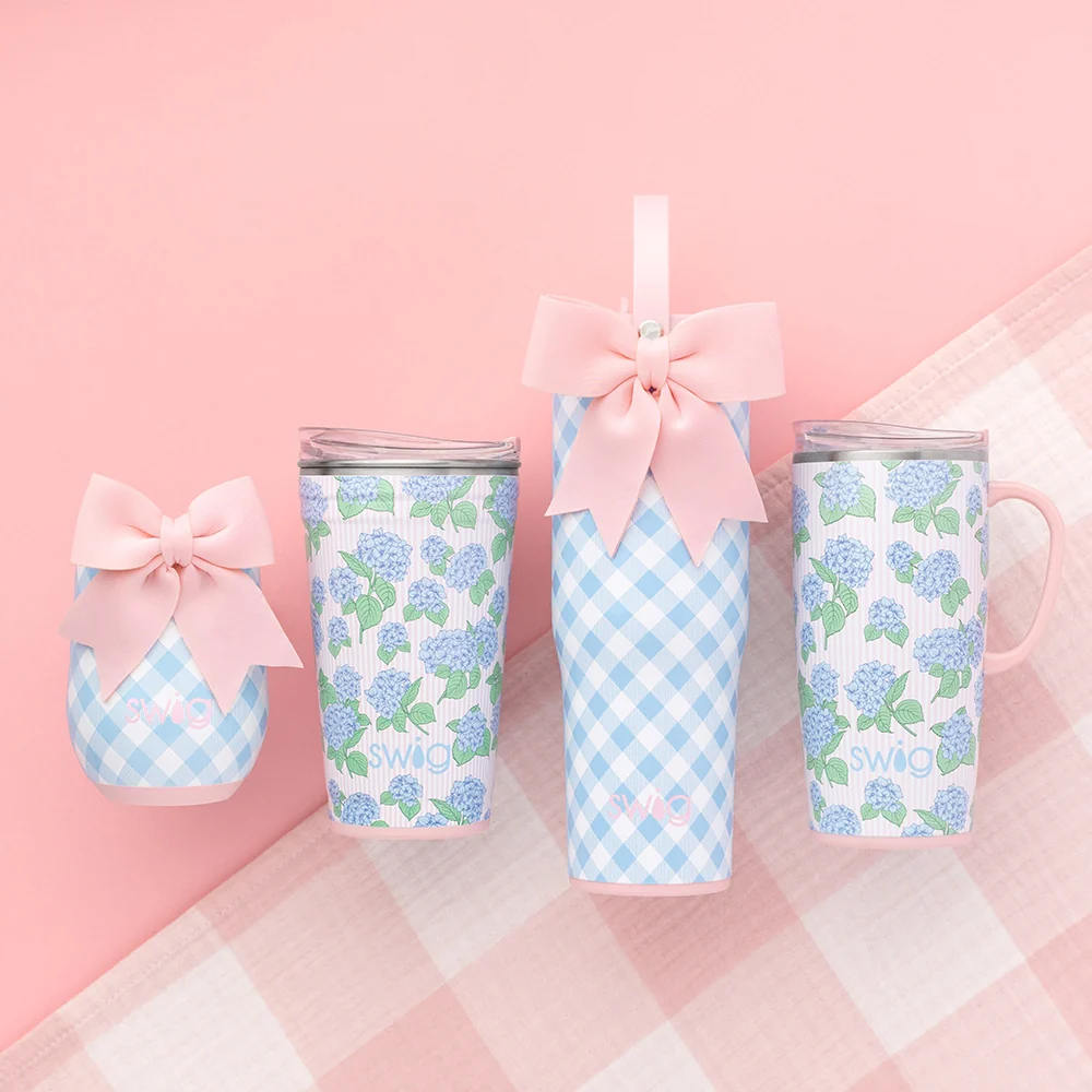 Gingham Stemless Wine 12oz - Image 3