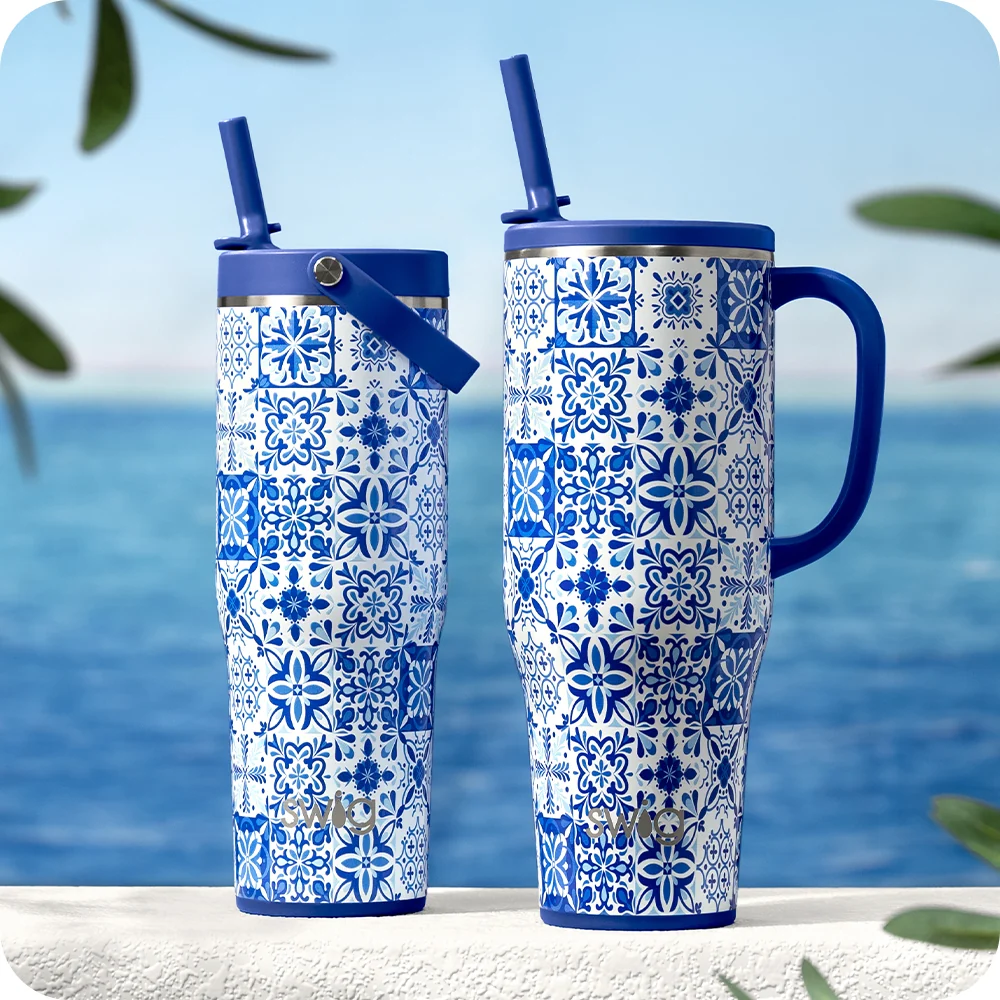 Indigo Tiles To-Go Tumbler 30oz - Image 3