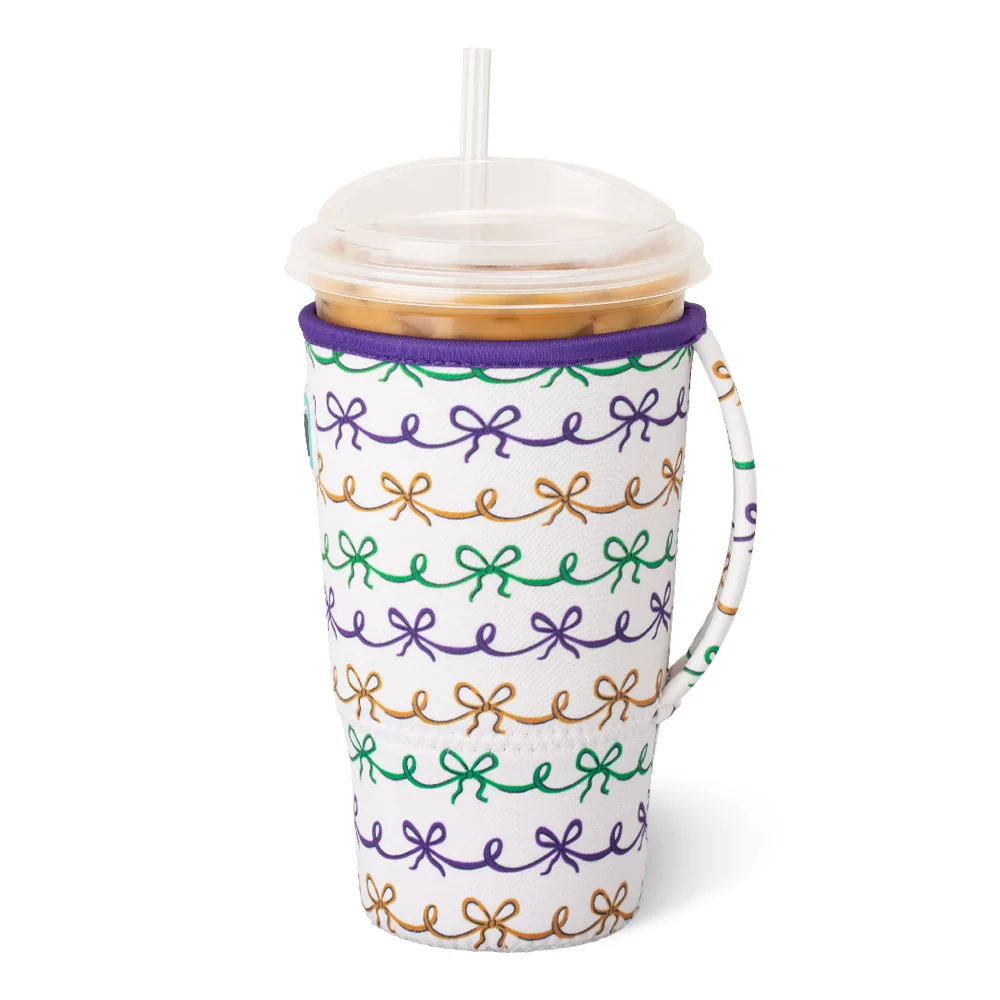 Mardi Gras Bows Large Iced Cup Coolie - Image 3