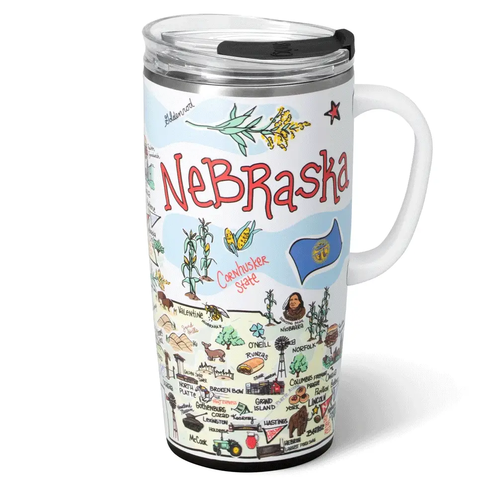 Nebraska Travel Mug 22oz - Image 3
