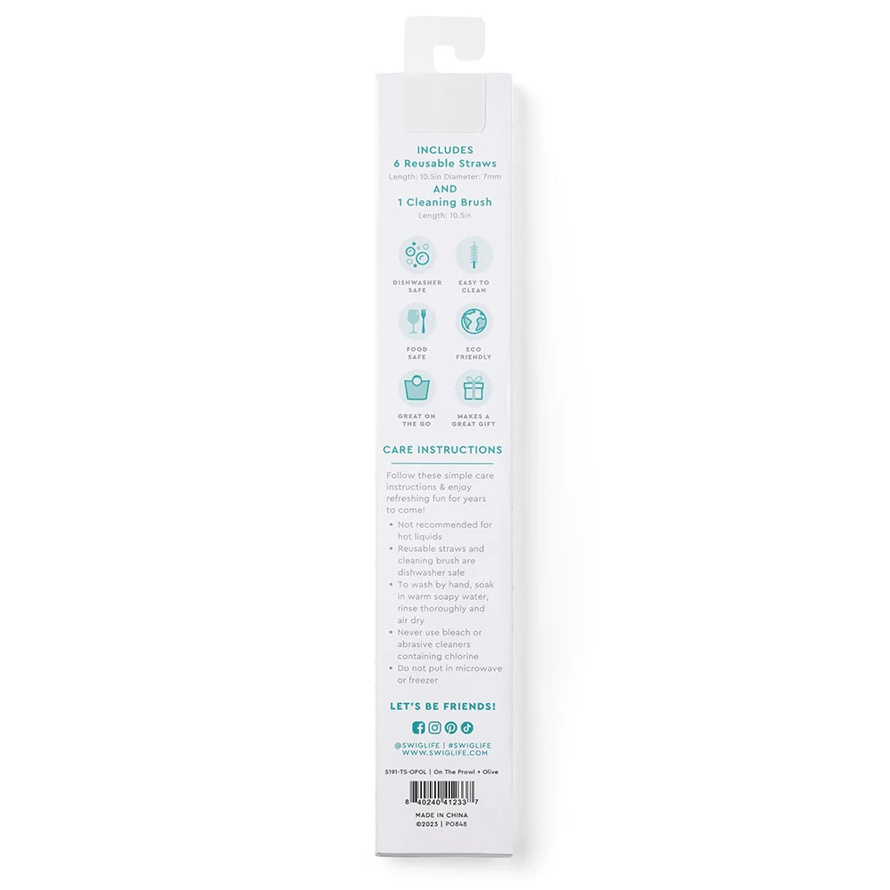 On The Prowl + Olive Reusable Straw Set - Image 4