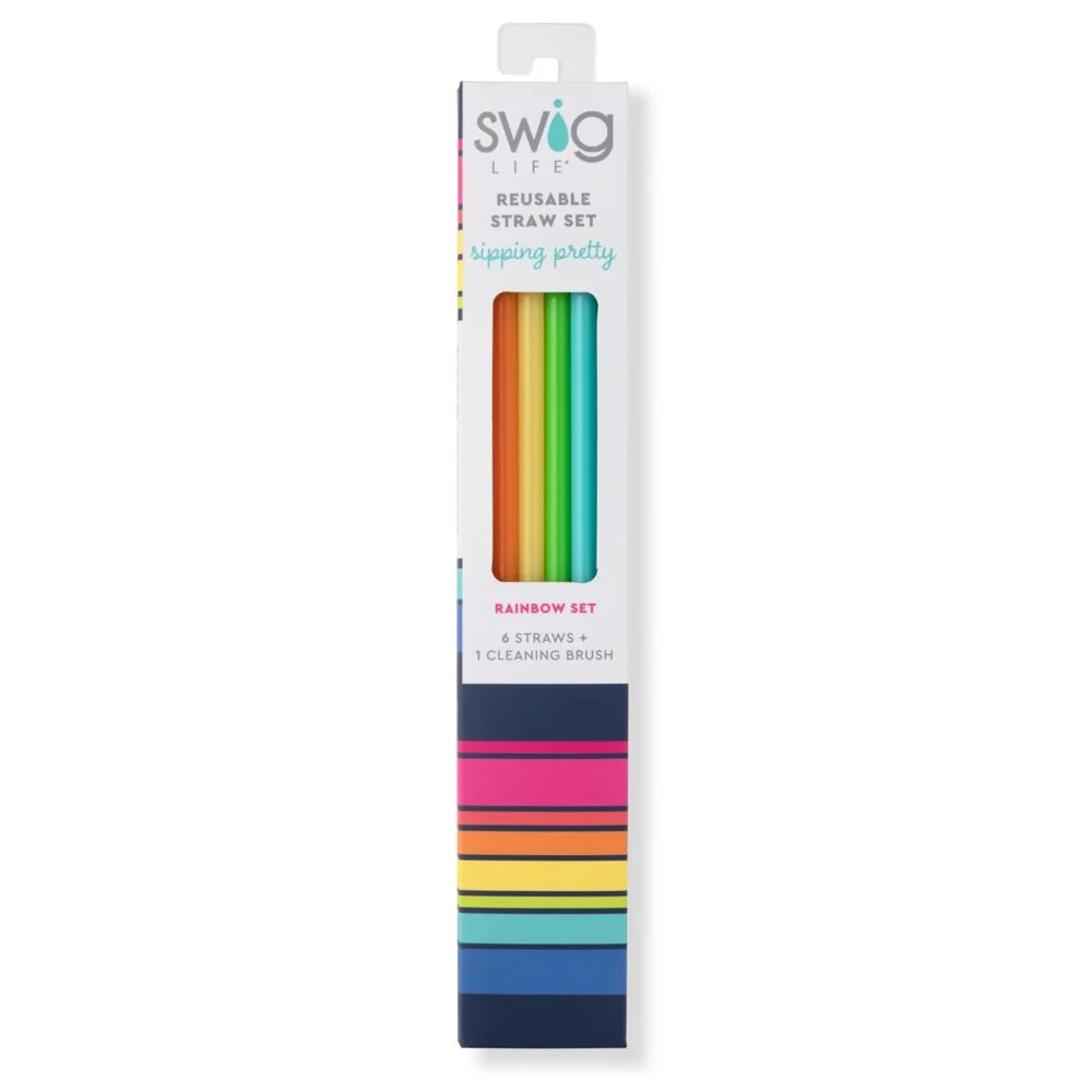 Rainbow Reusable Straw Set - Image 3
