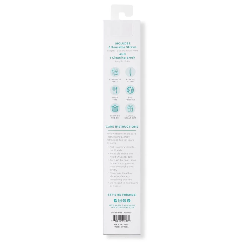 Rainbow Reusable Straw Set - Image 4