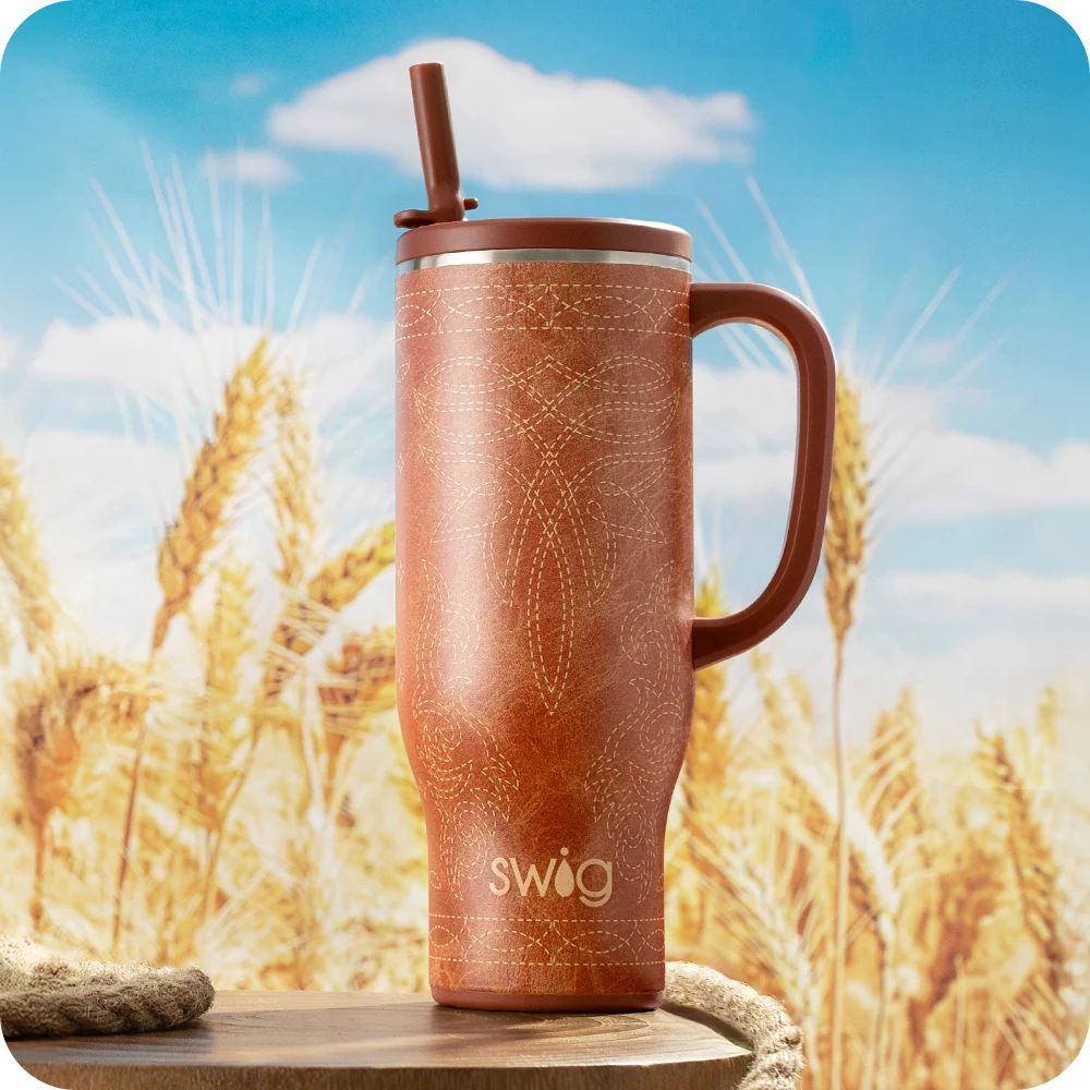 Saddle Stitch Cognac Mega Mug 30oz - Image 3