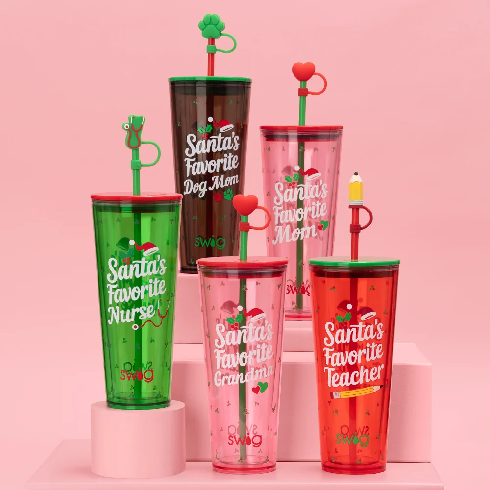 Santa's Favorite Nurse Plastic Tumbler 24oz - Image 2