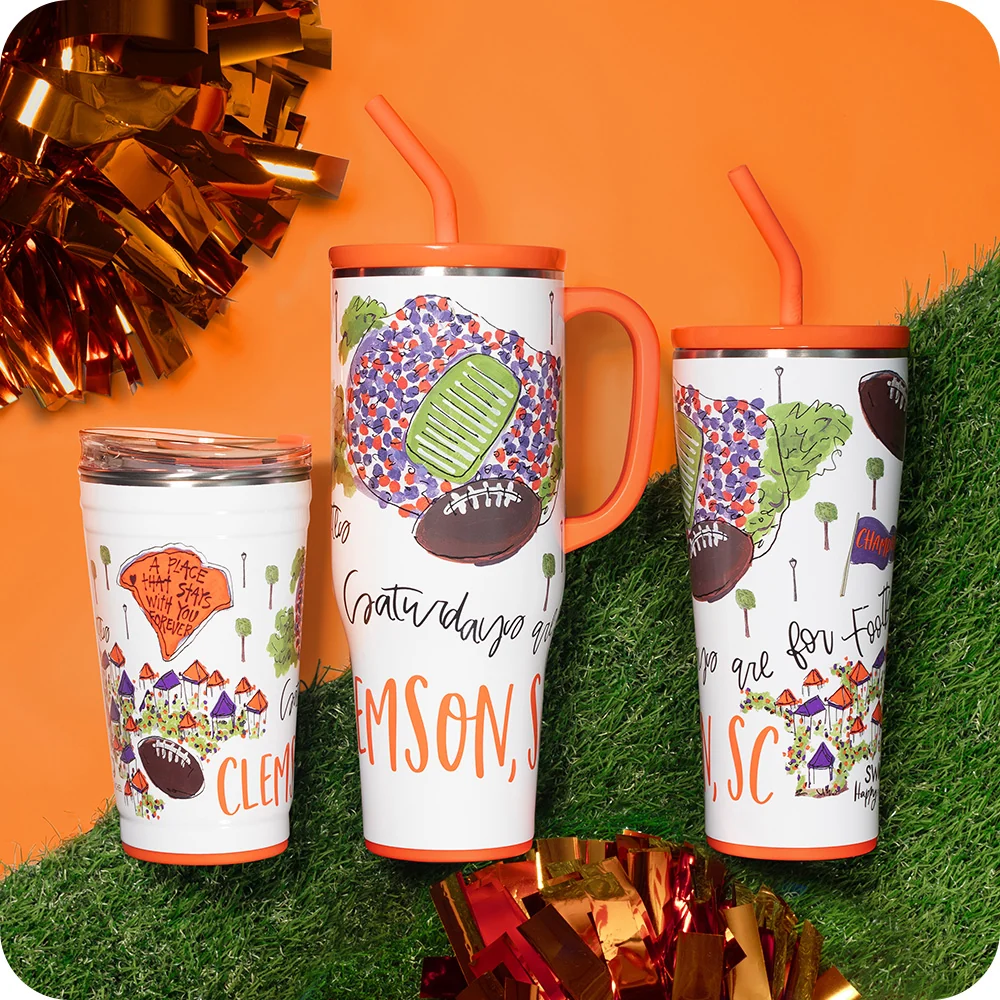 Saturdays in Clemson Straw Tumbler 32oz - Image 3