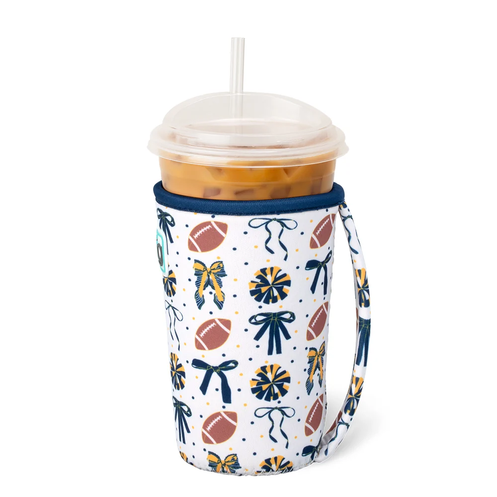 We've Got Spirit Navy + Yellow Medium Iced Cup Coolie - Image 3