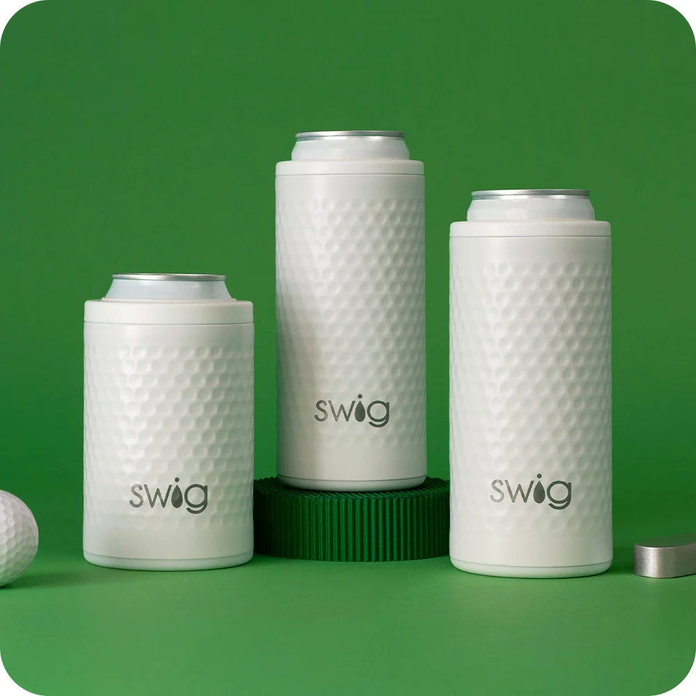 White Golf Ball Skinny Can Cooler 12oz - Image 3